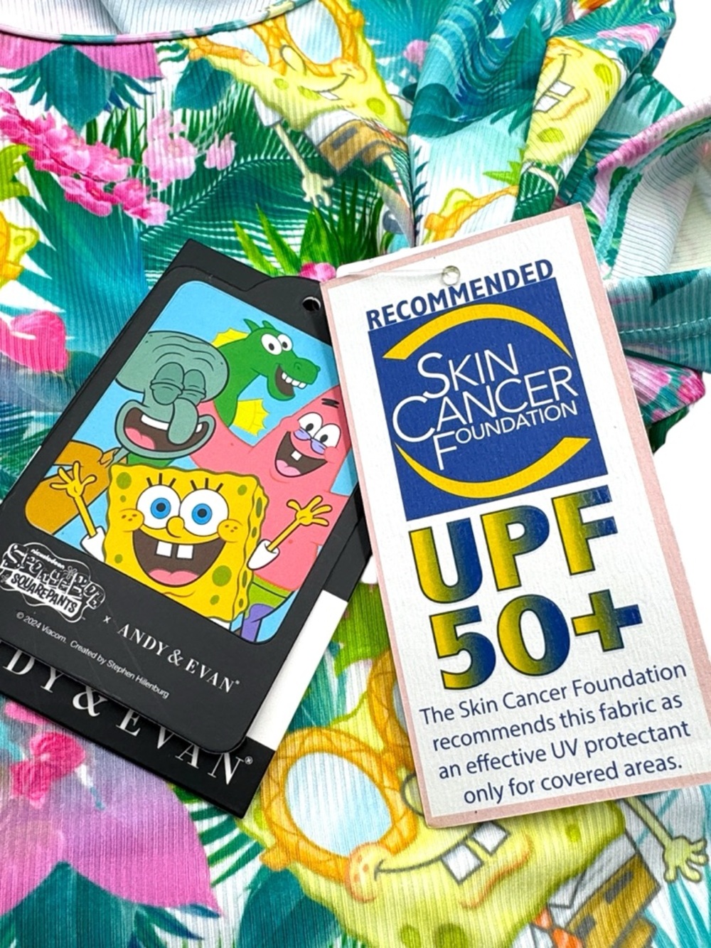 Andy & Evan x SpongeBob SquarePants Tropical Rash Guard Set - Size L (12/14) - Picture 11 of 16